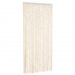 vidaXL Rideau anti-mouches beige et blanc 90x200 cm chenille
