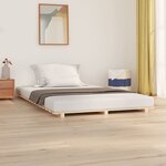 vidaXL Cadre de lit 135x190 cm Bois de pin massif