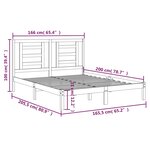 vidaXL Cadre de lit Blanc Bois de pin massif 160x200 cm