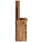 Bureau table poste de travail meuble d'ordinateur informatique étude avec étagères vieux bois 102 x 45 x 148 cm bois d'ingénierie brun 02_0023494