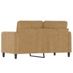vidaXL Canapé à 2 places Marron 120 cm Velours