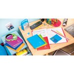 Cahier piqué Koverbook 24x32cm 96 pages grands carreaux PP transparent - Bleu CLAIREFONTAINE