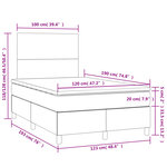vidaXL Sommier à lattes de lit matelas LED gris foncé 120x190 cm tissu