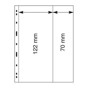 Feuilles Uniplate Lindner noires à 2 bandes pour carnets blocs de timbres.