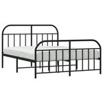 vidaXL Cadre de lit métal avec tête de lit/pied de lit noir 183x213 cm