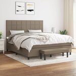 vidaXL Sommier à lattes de lit avec matelas Taupe 160x200 cm Tissu