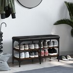 vidaXL Banc à chaussures chêne marron 82x32x47 cm Bois d'ingénierie