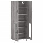 vidaXL Buffet haut Sonoma gris 69 5x34x180 cm Bois d'ingénierie
