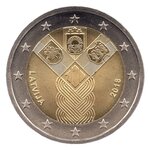 Pièce de monnaie 2 euro commémorative lettonie 2018 – etats baltes