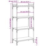 vidaXL Bibliothèque à 4 niveaux chêne sonoma 60x30x120 cm