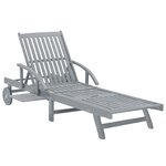 vidaXL Chaise longue de jardin avec coussin Bois d'acacia solide