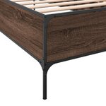 vidaXL Cadre de lit chêne marron 90x190 cm bois d'ingénierie et métal