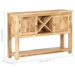 vidaXL Buffet 120x30x76 cm Bois de manguier brut