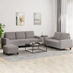 vidaXL Ensemble de canapés 3 Pièces taupe tissu