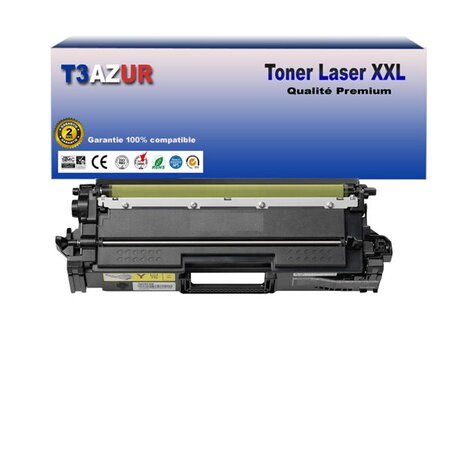 T3AZUR- Toner compatible avec Brother TN 821 XXL pour Brother HL-L9430CDN  HL-L9470CDN  MFC-L9630CDN  MFC-L9670CDN Jaune