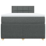 vidaXL Sommier à lattes de lit avec matelas Gris foncé 120x200cm Tissu