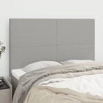 vidaXL Têtes de lit 4 Pièces Gris clair 72x5x78/88 cm Tissu