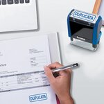 Tampon X-print 4912 Formule Commerciale Texte + Picto 'DUPLICATA' Bleu TRODAT