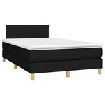 vidaXL Sommier à lattes de lit avec matelas noir 120x190 cm tissu