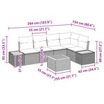 vidaXL Ensemble de canapés de jardin de 6 pièces avec coussins Gris Poly Rattan Acacia