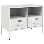 vidaXL Meuble TV blanc 68x39x50 5 cm acier laminé à froid