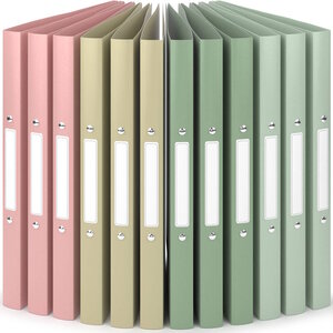 ACROPAQ 12 x Classeur A4 2 Anneaux- Jusqu'à 100 feuilles Dos de 2 5 cm- Souple et Durable- Résisitants à l'eau- Pastel