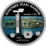 Pièce de monnaie en Argent 25 Dollars g 155.5 (5 oz) Millésime 2021 USS Arizona USS ARIZONA