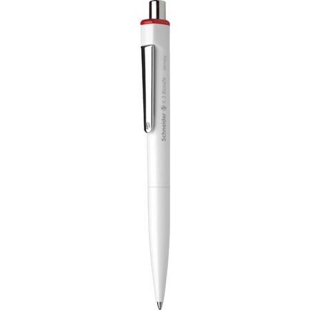 Stylo à bille K3 Biosafe blanc Pte Moyenne rouge SCHNEIDER