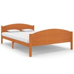 vidaXL Cadre de lit Marron miel Bois de pin massif 140x200 cm