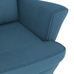 vidaXL Fauteuil à bascule et pieds en bois massif d'hévéa Bleu Velours