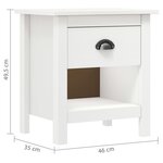 vidaXL Tables de chevet 2 Pièces Hill 46x35x49 5 cm Bois de pin solide