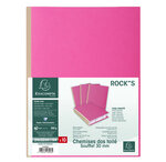 Paquet De 10 Chemises À Soufflet Dos Toilé Rock''s 320g/m2 - 24x32cm - Rose - X 10 - Exacompta