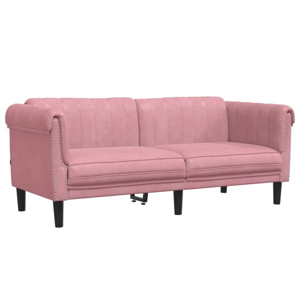 vidaXL Canapé à 2 places rose velours