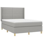 vidaXL Sommier à lattes de lit matelas LED Gris clair 140x190 cm Tissu