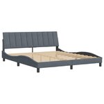 vidaXL Cadre de lit avec tête de lit Gris foncé 180x200 cm Velours