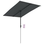 vidaXL Parasol d'extérieur avec mât en aluminium 2x1 5 m Anthracite