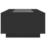 vidaXL Table basse avec LED infini noir 116x69x40 cm