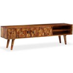 vidaXL Meuble TV Bois massif 140x30x40 cm