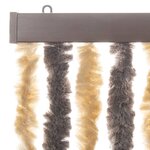 vidaXL Rideau anti-mouches marron foncé et beige 56x200 cm chenille