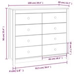 vidaXL Armoire latérale cire marron 100x40x90 cm bois de pin massif