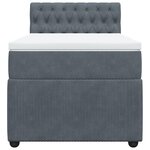 vidaXL Sommier à lattes de lit et matelas Gris foncé 90x190 cm Velours