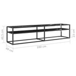 vidaXL Meuble TV marbre noir 180x40x40 5 cm verre trempé