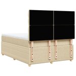 vidaXL Sommier à lattes de lit avec matelas Crème 160x200 cm Tissu