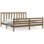 vidaXL Cadre de lit avec tête de lit marron miel 200x200cm bois massif