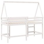 vidaXL Lit superposé et échelle et toit blanc 90x190cm bois pin massif