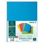 Paquet De 50 Chemises 2 Rabats Rock''s 210 - 24x32cm - Couleurs Assorties - X 5 - Exacompta