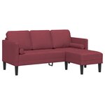 vidaXL Ensemble de Canapés 2 Pièces avec Coussins en Tissu Rouge Bourgogne