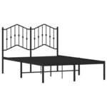 vidaXL Cadre de lit métal sans matelas avec tête de lit noir 120x200cm