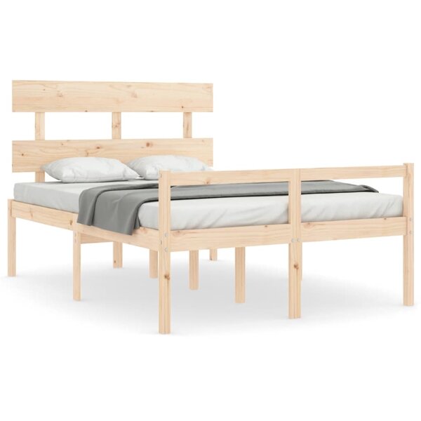 vidaXL Lit pour personne âgée et tête de lit 140x200 cm bois massif