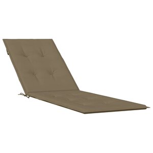 vidaXL Coussin de chaise longue taupe mélangé (75+105) x 50 x 4 cm tissu